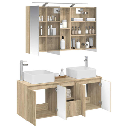 Bathroom Cabinet Set 4 pcs Sonoma Oak 100 x 14.5 x 70 cm