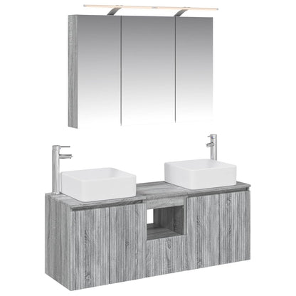 Bathroom Cabinet Set 4 pcs Grey Sonoma 100 x 14.5 x 70 cm