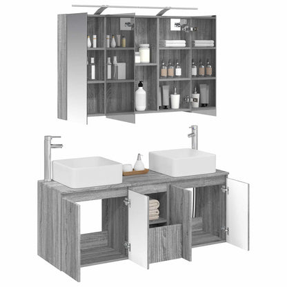 Bathroom Cabinet Set 4 pcs Grey Sonoma 100 x 14.5 x 70 cm