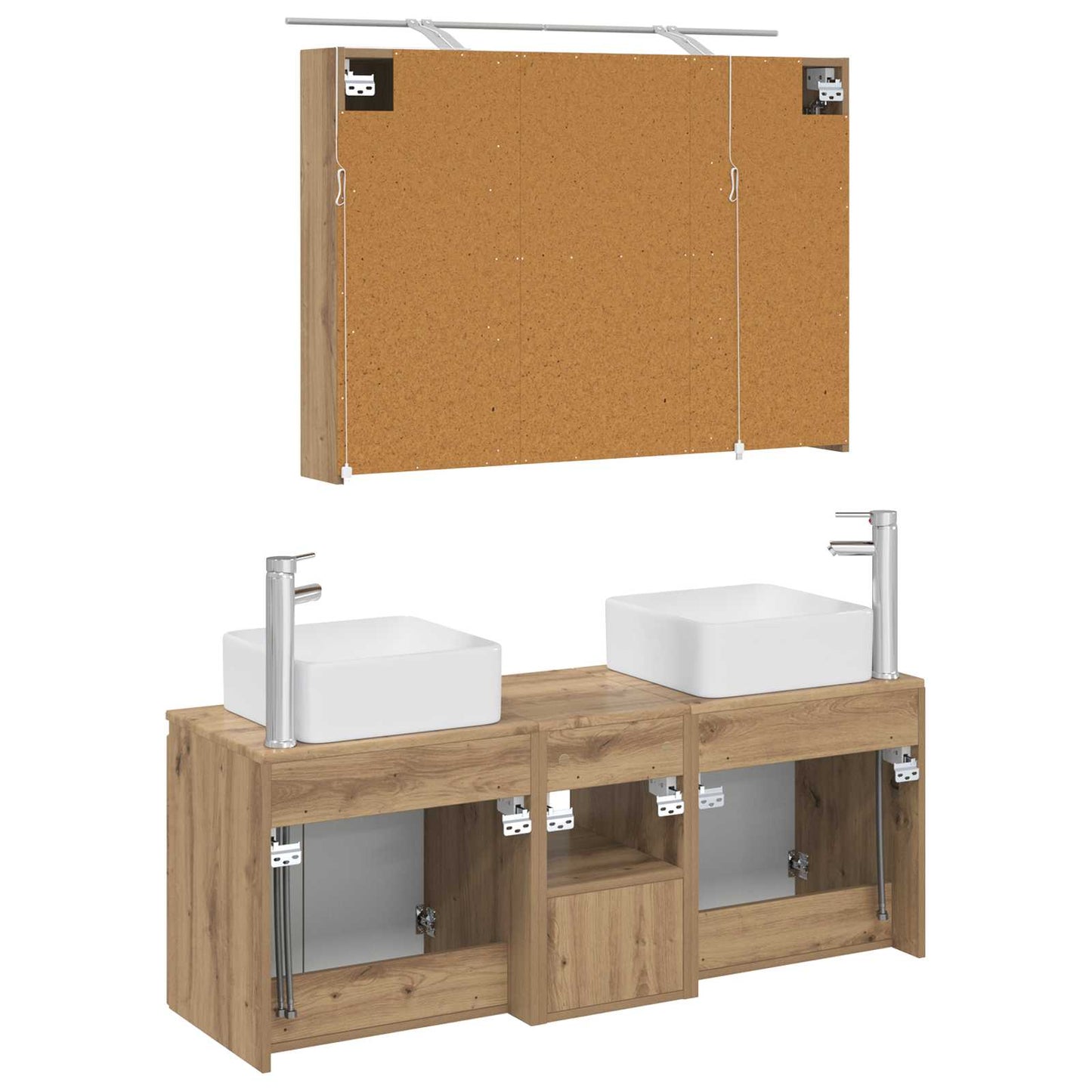 Bathroom Cabinet Set 4 pcs Artisan Oak 100 x 14.5 x 70 cm