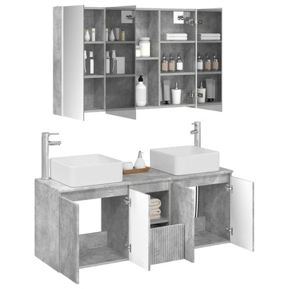 Bathroom Cabinet Set 4 pcs Concrete Grey Engineered Wood