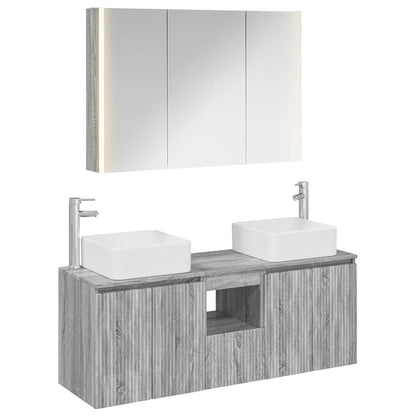 Bathroom Cabinet Set 4 pcs Grey Sonoma Engineered Wood