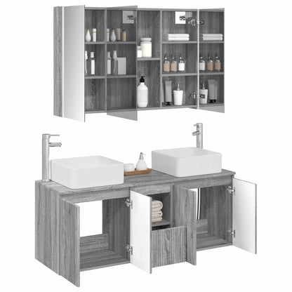 Bathroom Cabinet Set 4 pcs Grey Sonoma Engineered Wood