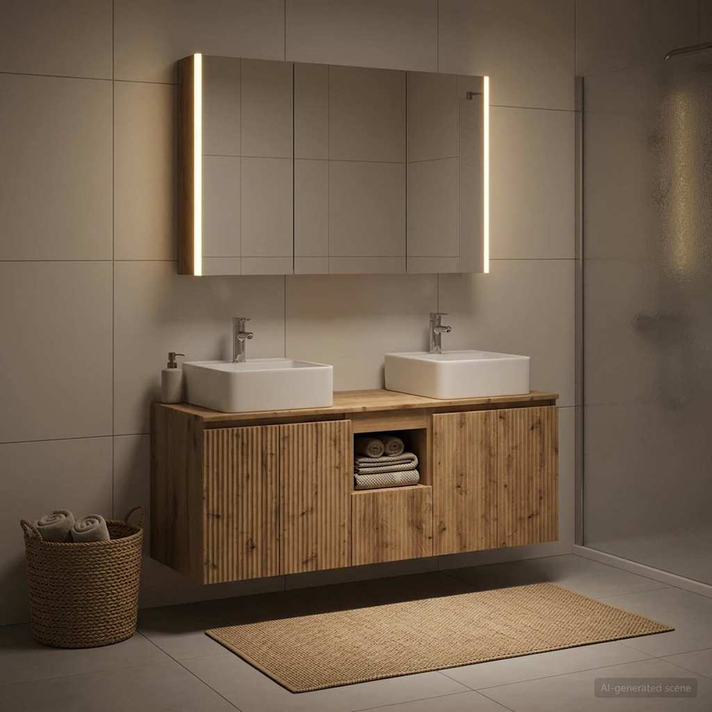 Bathroom Cabinet Set 4 pcs Artisan Oak Engineered Wood