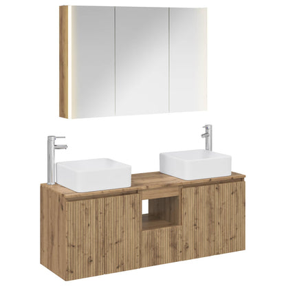 Bathroom Cabinet Set 4 pcs Artisan Oak Engineered Wood