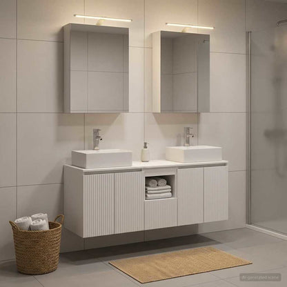 Bathroom Cabinet Set 5 pcs White Engineered Wood