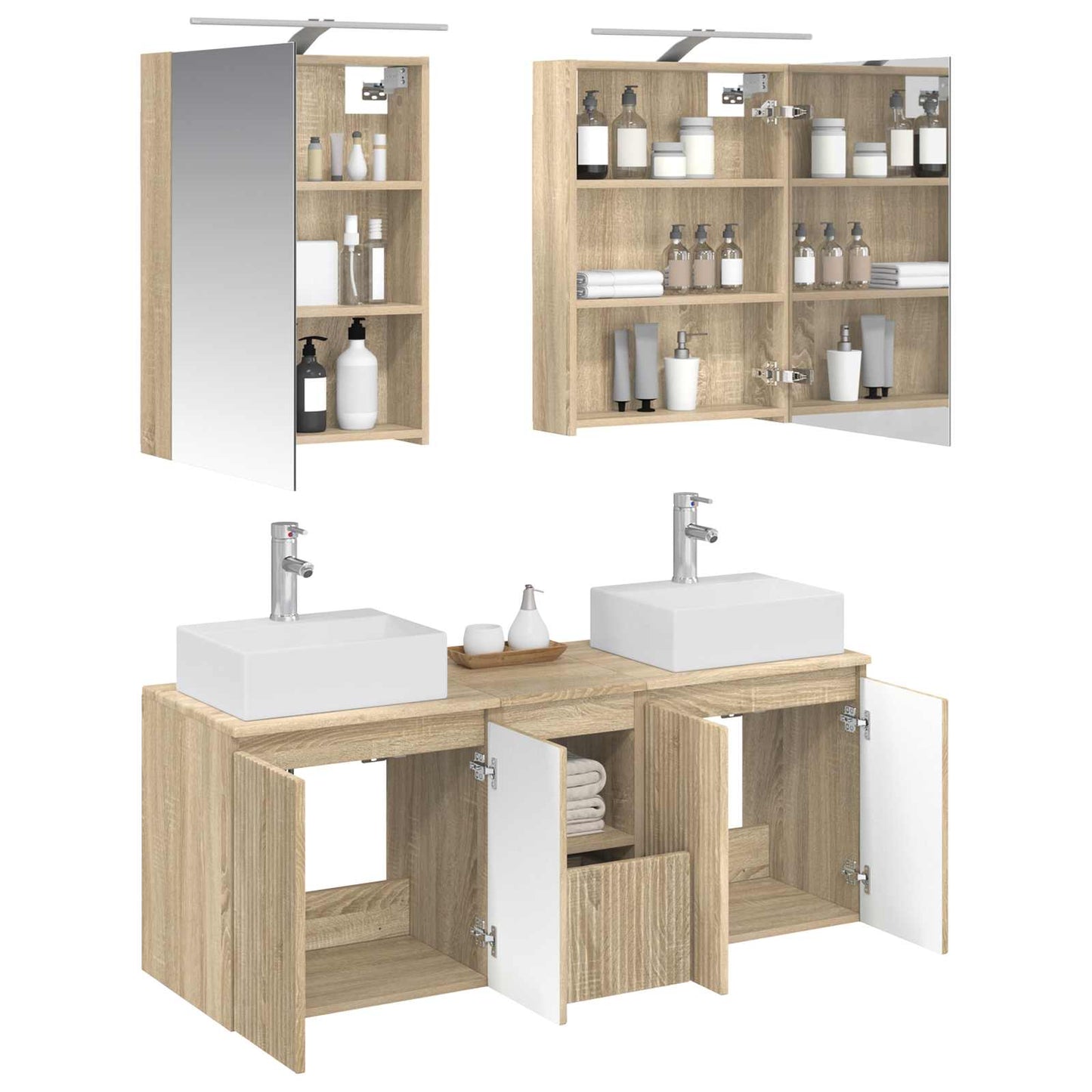 Bathroom Cabinet Set 5 pcs Sonoma Oak Engineered Wood
