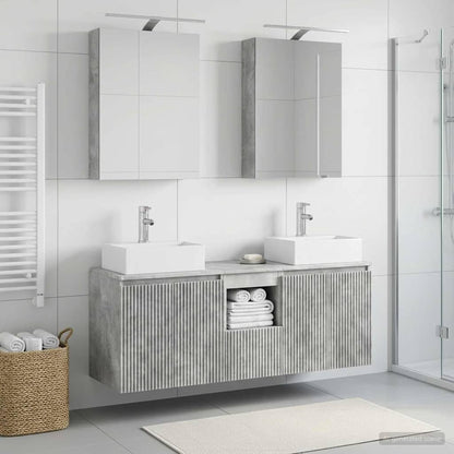 Bathroom Cabinet Set 5 pcs Concrete Grey Engineered Wood