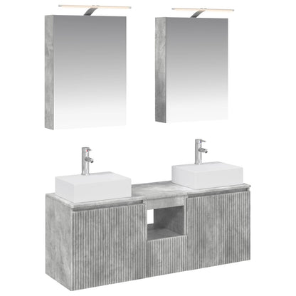 Bathroom Cabinet Set 5 pcs Concrete Grey Engineered Wood