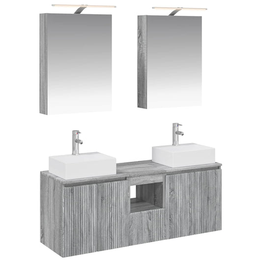 Bathroom Cabinet Set 5 pcs Grey Sonoma Engineered Wood