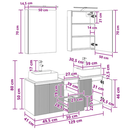 Bathroom Cabinet Set 5 pcs Grey Sonoma Engineered Wood