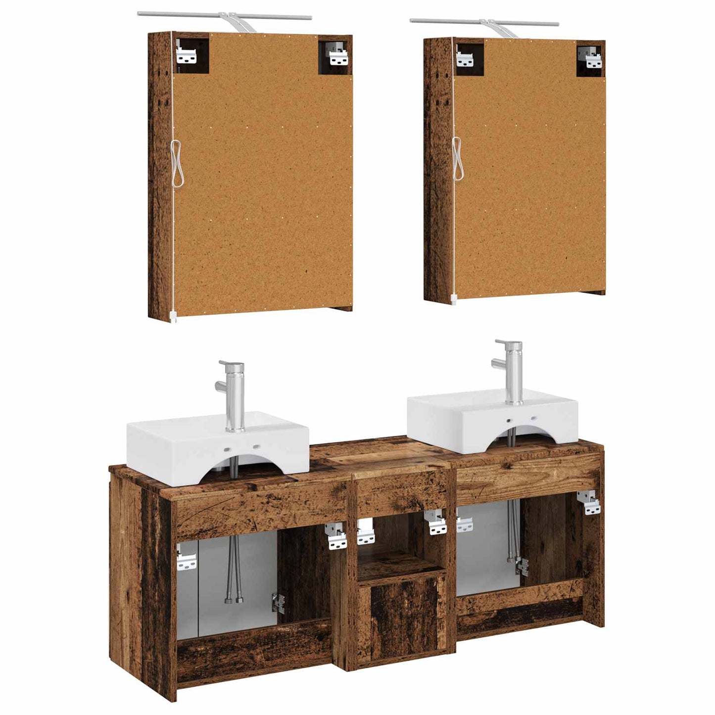 Bathroom Cabinet Set 5 pcs Old Wood Engineered Wood