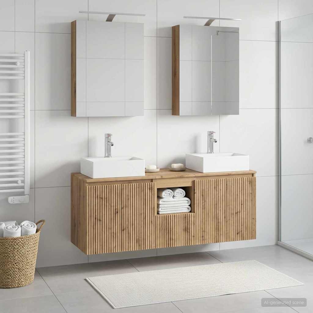 Bathroom Cabinet Set 5 pcs Artisan Oak Engineered Wood