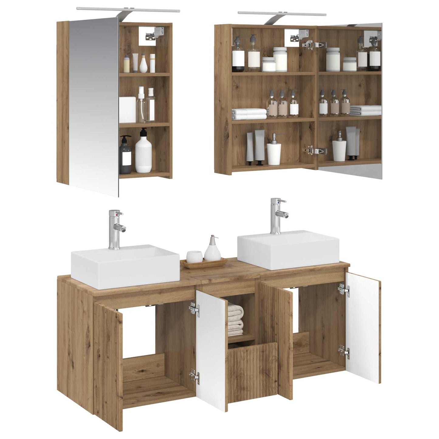 Bathroom Cabinet Set 5 pcs Artisan Oak Engineered Wood