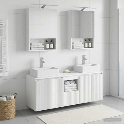 Bathroom Cabinet Set 5 pcs White Engineered Wood