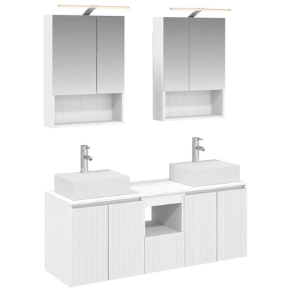 Bathroom Cabinet Set 5 pcs White Engineered Wood