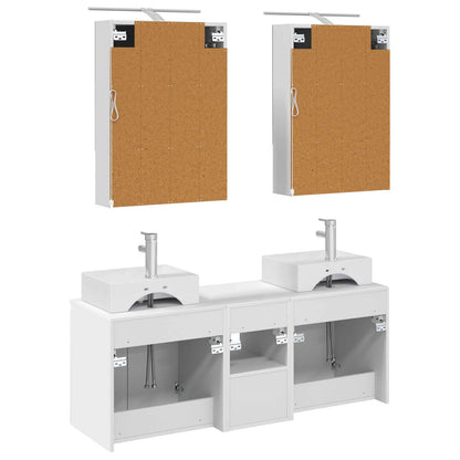 Bathroom Cabinet Set 5 pcs White Engineered Wood