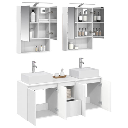 Bathroom Cabinet Set 5 pcs White Engineered Wood