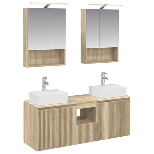 Bathroom Cabinet Set 5 pcs Sonoma Oak Engineered Wood