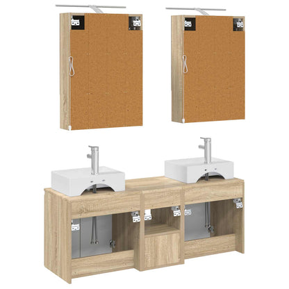 Bathroom Cabinet Set 5 pcs Sonoma Oak Engineered Wood