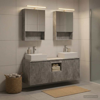 Bathroom Cabinet Set 5 pcs Concrete Grey Engineered Wood
