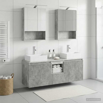 Bathroom Cabinet Set 5 pcs Concrete Grey Engineered Wood