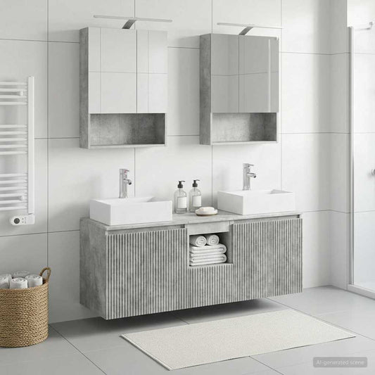 Bathroom Cabinet Set 5 pcs Concrete Grey Engineered Wood