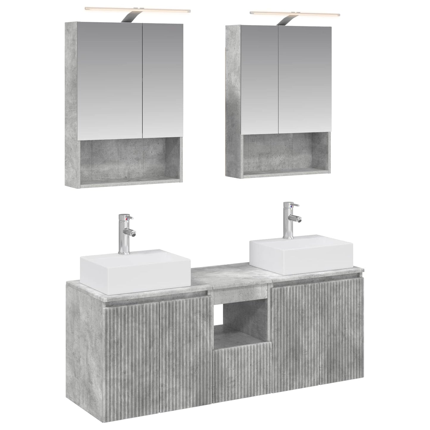 Bathroom Cabinet Set 5 pcs Concrete Grey Engineered Wood