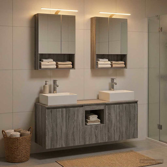 Bathroom Cabinet Set 5 pcs Grey Sonoma Engineered Wood