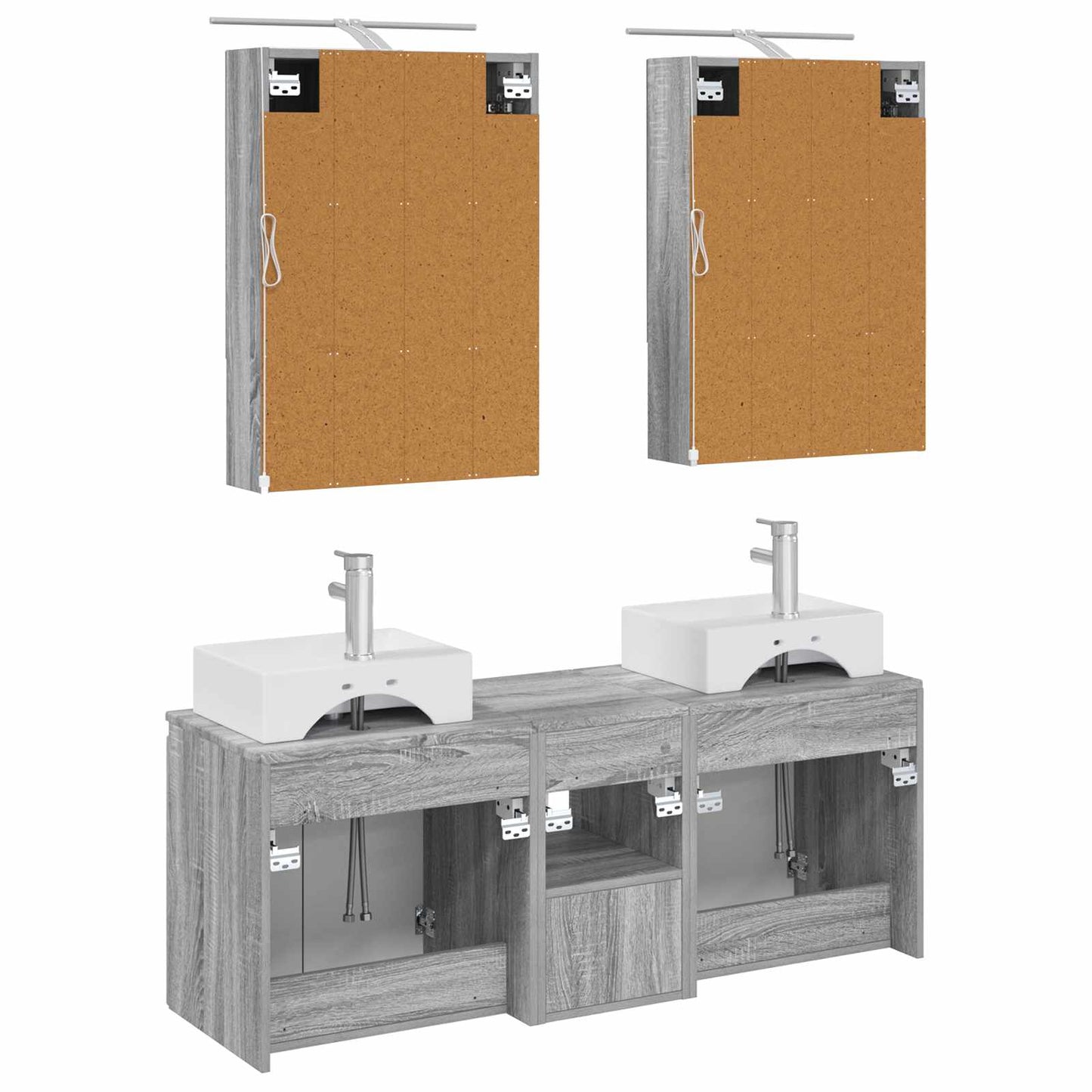 Bathroom Cabinet Set 5 pcs Grey Sonoma Engineered Wood