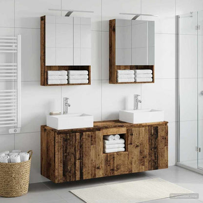 Bathroom Cabinet Set 5 pcs Old Wood Engineered Wood