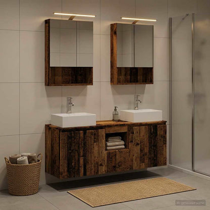 Bathroom Cabinet Set 5 pcs Old Wood Engineered Wood