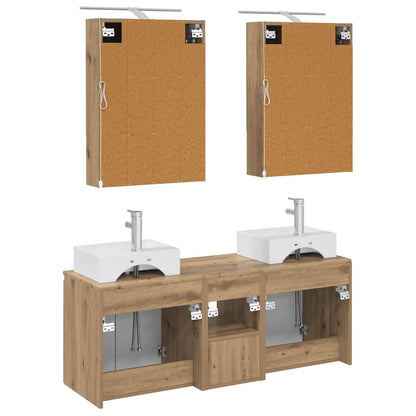 Bathroom Cabinet Set 5 pcs Artisan Oak Engineered Wood