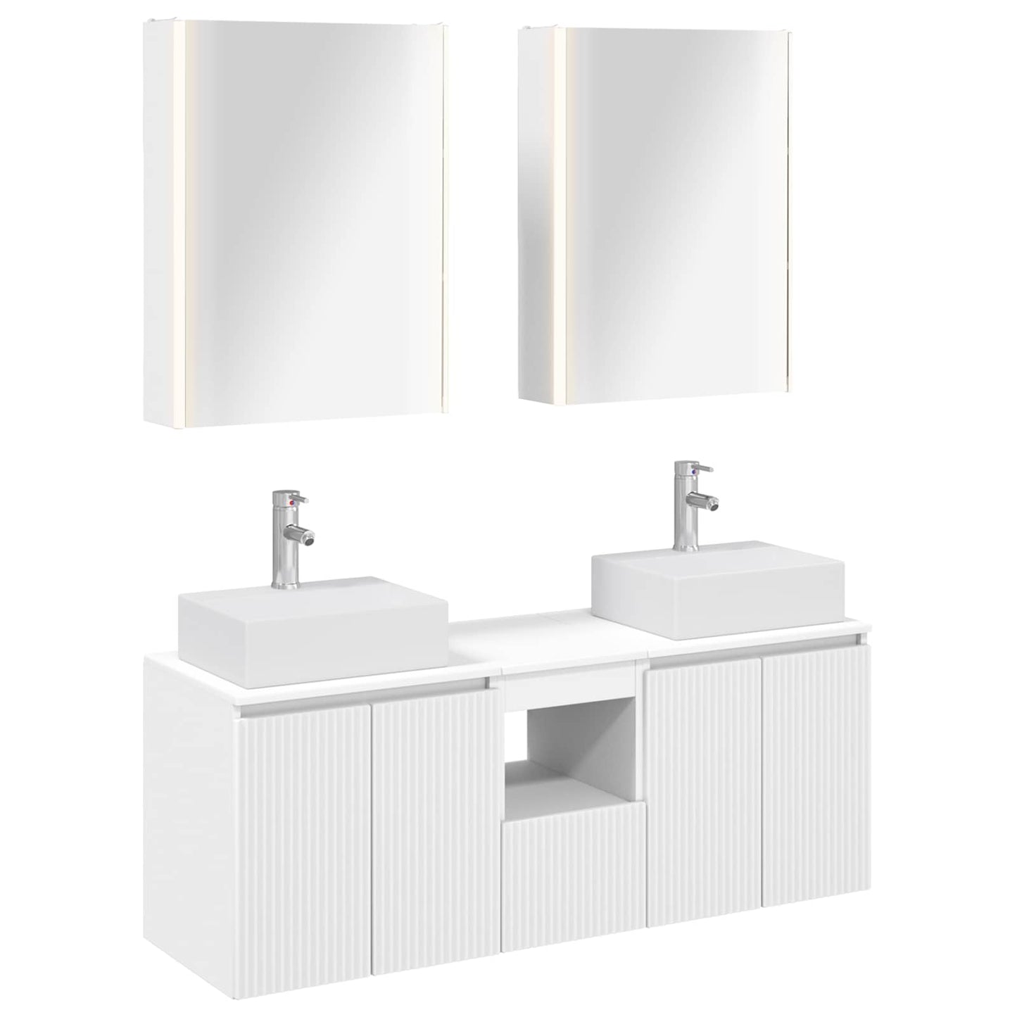 Bathroom Cabinet Set 5 pcs White Engineered Wood