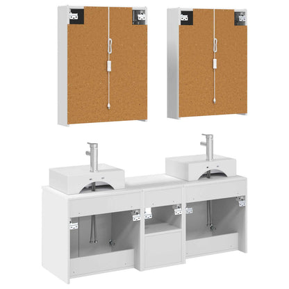 Bathroom Cabinet Set 5 pcs White Engineered Wood