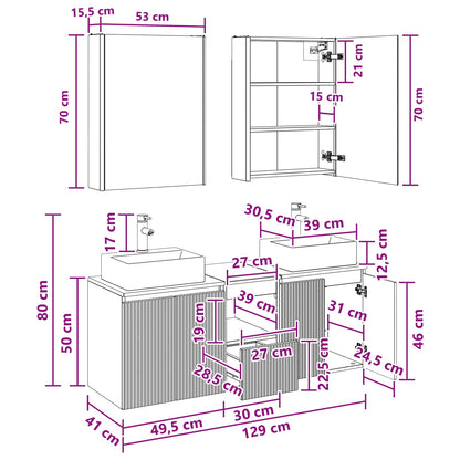 Bathroom Cabinet Set 5 pcs Sonoma Oak Engineered Wood