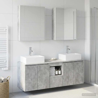 Bathroom Cabinet Set 5 pcs Concrete Grey Engineered Wood