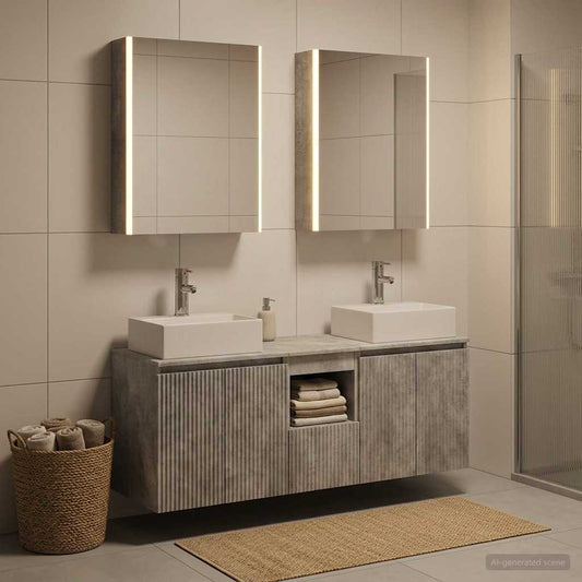 Bathroom Cabinet Set 5 pcs Concrete Grey Engineered Wood