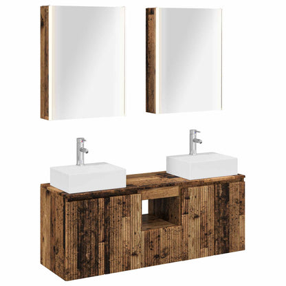 Bathroom Cabinet Set 5 pcs Old Wood Engineered Wood