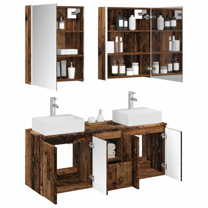 Bathroom Cabinet Set 5 pcs Old Wood Engineered Wood