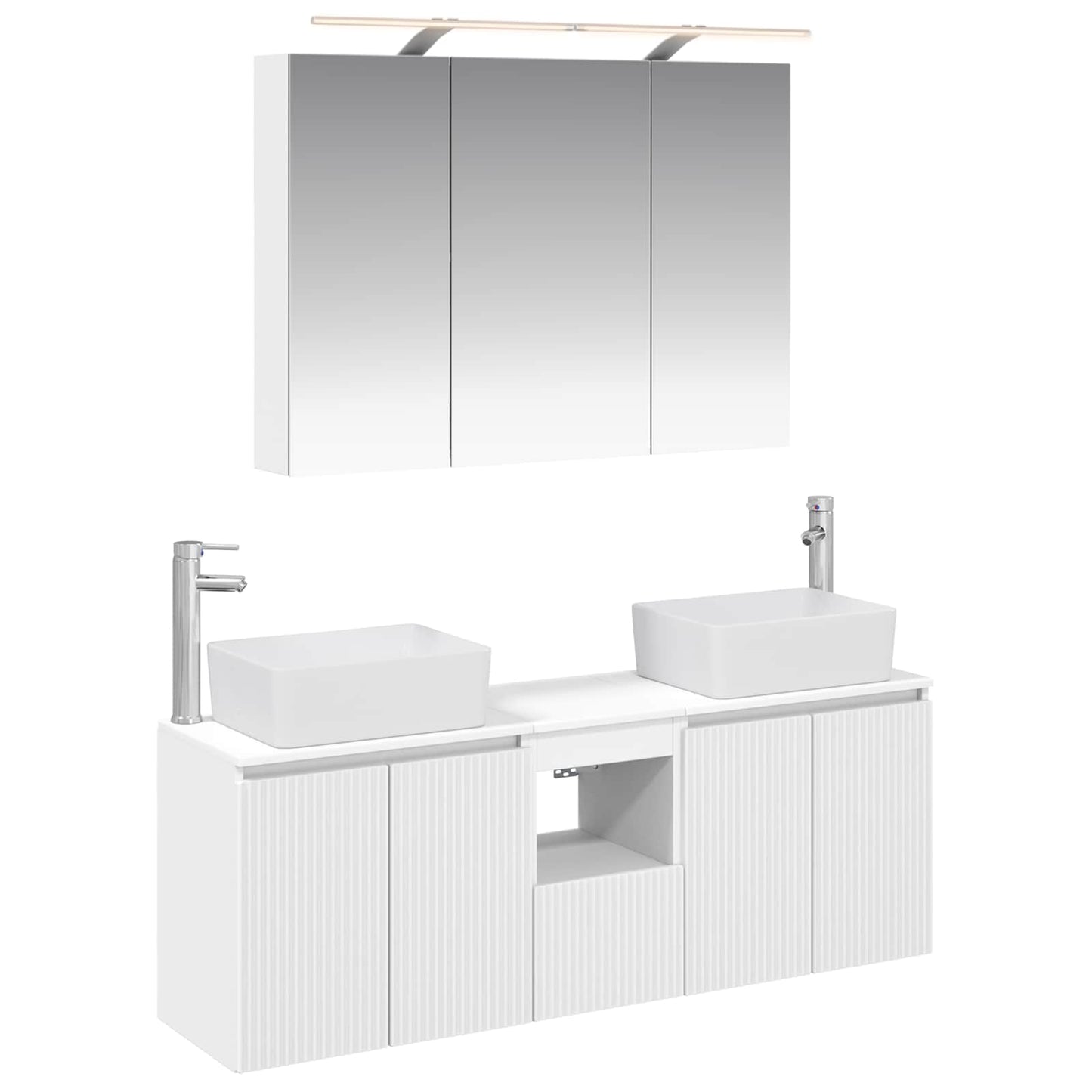 Bathroom Cabinet Set 4 pcs White Engineered Wood