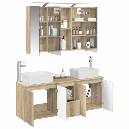 Bathroom Cabinet Set 4 pcs Sonoma Oak Engineered Wood