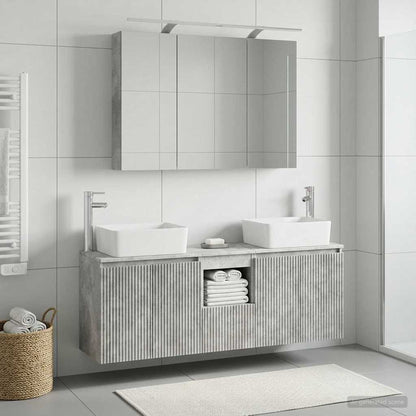 Bathroom Cabinet Set 4 pcs Concrete Grey Engineered Wood