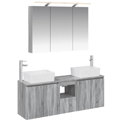 Bathroom Cabinet Set 4 pcs Grey Sonoma Engineered Wood