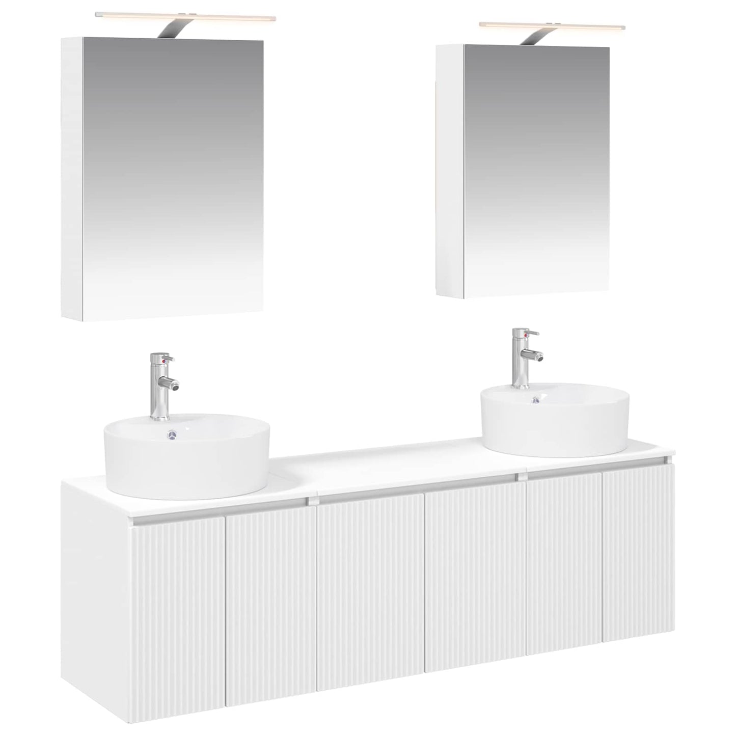Bathroom Cabinet Set 5 pcs White Engineered Wood