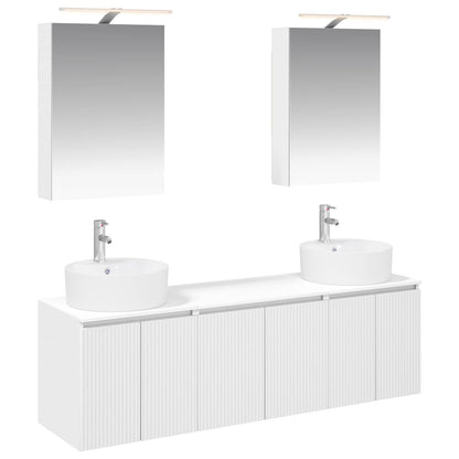 Bathroom Cabinet Set 5 pcs White Engineered Wood