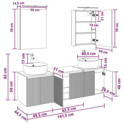 Bathroom Cabinet Set 5 pcs White Engineered Wood