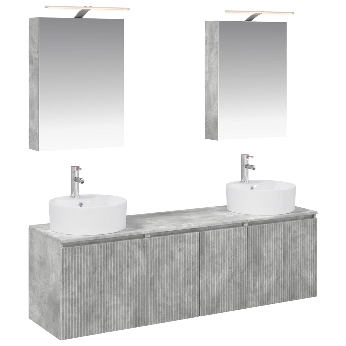 Bathroom Cabinet Set 5 pcs Concrete Grey Engineered Wood