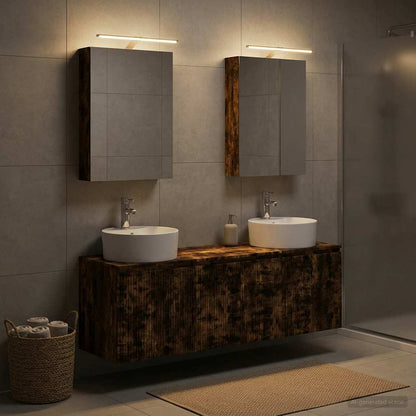 Bathroom Cabinet Set 5 pcs Smoked Oak Engineered Wood
