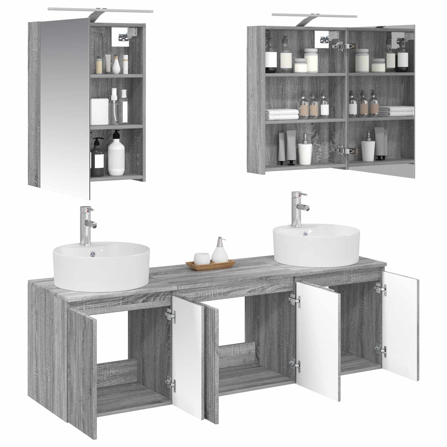 Bathroom Cabinet Set 5 pcs Grey Sonoma Engineered Wood